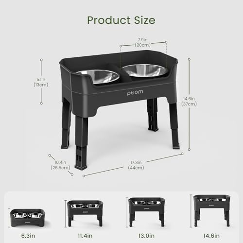 3-in-1 Elevated Dog Bowls Mess Proof Raised Slow Feeder Dog Bowls, 4 Height Adjustable Dog Bowl Stand Licking Plate with 2 56oz Stainless Steel Dog Food Bowls for Small Medium Large Dogs Pets - color: Black, size: 2 Stainless Steel Bowls + Slow Feeder