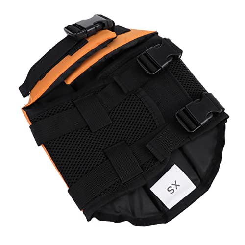 GANAZONO Jacket Ripstop Pet Life Preserver with Handle Reflective Orange Safety Vest for Dogs Quick Release Buckles Breathable Xs for Swimming Boating Walking