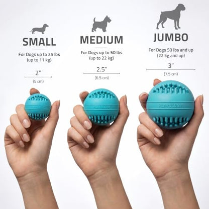 Playology Dog Toys | Dental Chew Ball for Senior Dogs | Peanut Butter Scented Medium Toy | Dog Balls for Healthy Teeth and Gums - size: Medium Chew Ball, style: Peanut Butter
