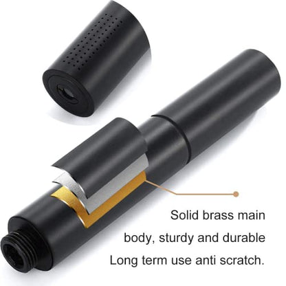 Black Shower Wand Brass Handheld Shower 7 Inch High Pressure Hand Held Shower Head High Flow Sprayer, 2 In 1 Function with 59 inch Hose, Bracket - color: Matte Black