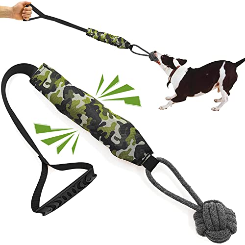 Interactive Dog Tug Toy,Indestructible Dog Toys for Aggressive Chewers,Tough Squeaky Dog Rope Toys for Training,Tug of War Dog Toy Balls for Medium & Large Dogs - style: Camouflage