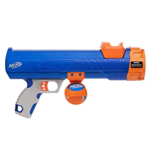 Nerf Dog Tennis Ball Blaster Dog Toy Blue/Orange, 16 Inch Compact Blaster with 1 Ball - size: 16 in Compact Blaster with 1 Ball