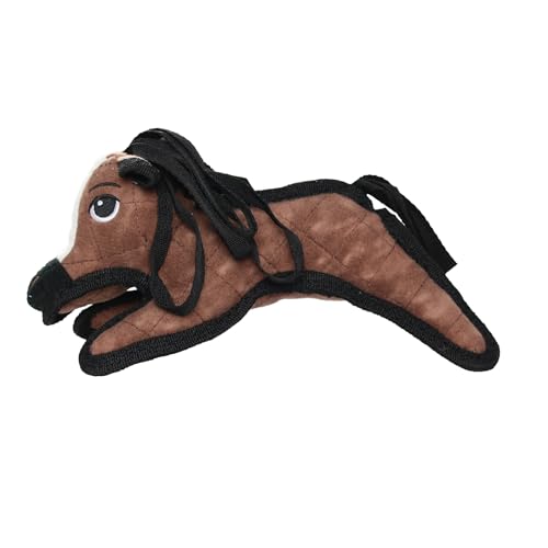 TUFFY® : Pony Dog Toy: Ultra Durable Plush Toy with Multiple Layers & Reinforced Seams, Washable and Floats, Original Construction - color: Brown Pony