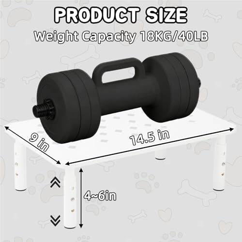 Elevated Cat Food Stand, Adjustable Height Automatic Feeder Stand for Cats Dog Pet Feeding station, Cat Feed Table Suitable for Most Automatic Pet Feeders & Water Dispensers(White)-Non slip - color: White
