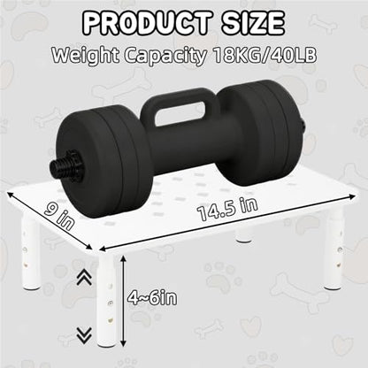 Elevated Cat Food Stand, Adjustable Height Automatic Feeder Stand for Cats Dog Pet Feeding station, Cat Feed Table Suitable for Most Automatic Pet Feeders & Water Dispensers(White)-Non slip - color: White