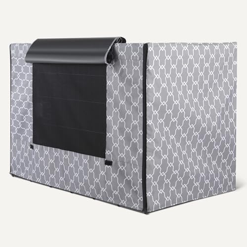 Amazon Basics Dog Cage Cover for 42-inch Wire Crates, Heavy-Duty with Zippered Panels - size: 42"L x 27"W x 31"H