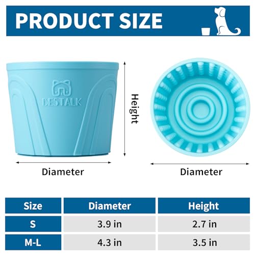 Dog Lick Bowl, Bestalk Anxiety Relief Slow Feeder Dog Lick Mat Treat Dispenser, Non-Slip Licking Bowl Enrichment Toys for Small Medium and Large Breed Dogs, BPA Free Silicone(Teal,M-L) - color: Teal, size: M-L
