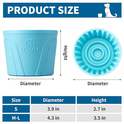 Dog Lick Bowl, Bestalk Anxiety Relief Slow Feeder Dog Lick Mat Treat Dispenser, Non-Slip Licking Bowl Enrichment Toys for Small Medium and Large Breed Dogs, BPA Free Silicone(Teal,M-L) - color: Teal, size: M-L