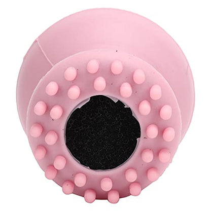 Ymiko Dog Bath Brush, Cat Massager Shower Scrubber with Shampoo Dispenser Cat Rubber Soft Foaming Bath Brush Dog Scrubber For Bath For Shedding, Bathing, Massaging, Grooming, 2.0x2.1in (Pink【bubble