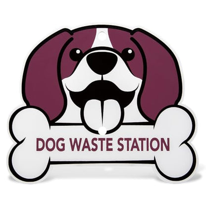 Rust-Proof, Aluminum Dog Pet Waste Station Outdoor. Poop Bag Dispenser, Cute Purple Dog Sign & Post, Large Lidded Trash Can, 400 Bags & 25 Can Liners. Purple & Black - color: Purple | Matte Black