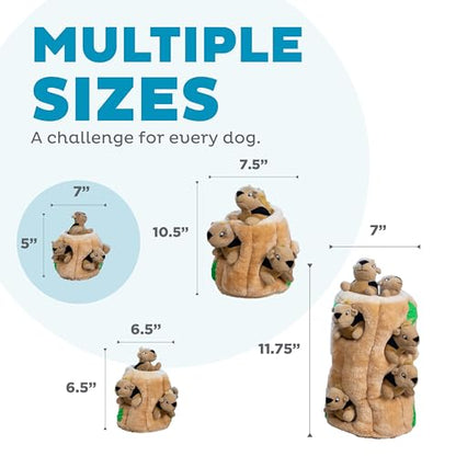 Outward Hound Hide-A-Squirrel Dog Toy – Interactive 2‑in‑1 Plush Puzzle with 3 Squeaky Removable Squirrels, Small - color: Squirrel Small