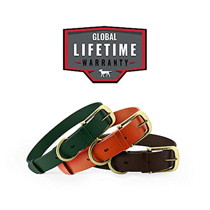 Tuff Pupper Classic Heavy Duty Dog Collar | 10x Stronger Than Leather | 100% Waterproof & Odor Proof Dog Collar | Tough Rust-Proof All Metal Hardware - color: Burnt Orange