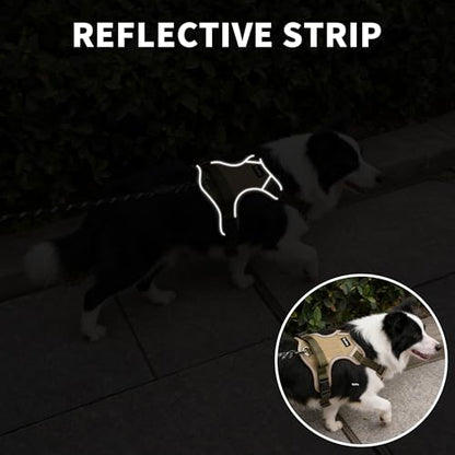 Tactical Dog Harness for Medium Dogs,No Pull Military Dog Vest with Handle,Reflective Heavy Duty Pet Harness for Walking Hiking Training M - size: Medium