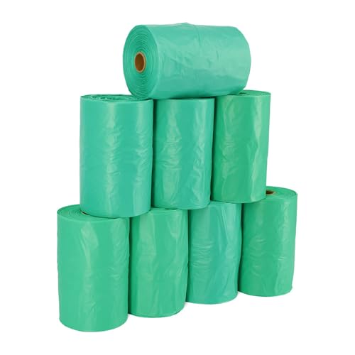ZERO WASTE USA - Extra Durable Tie-Handle Pet Waste Bags - 2,400 of 7" x 15" w/ 5" side gusset Dog Poop Bags - fits any jumbo Poopy roll dispenser - Case of 8 Rolls with 300 Leak-Proof bags per roll