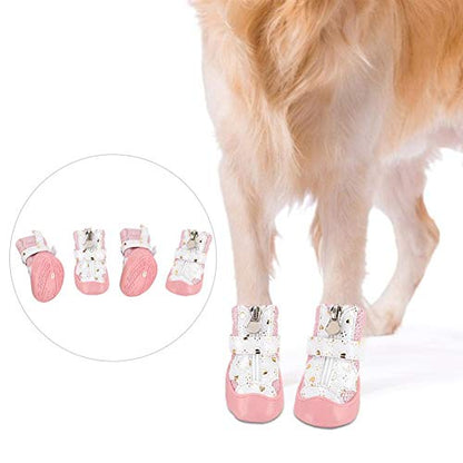 4 Pcs Dog Boots Waterproof Shoes, Breathable Mesh Dog Boots, Non-Slip Puppy Shoes Pets Accessories (#3) - size: 3