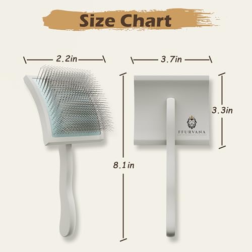 Slicker Brush for Dogs, for Golden Doodles with Long Hair, for Large Pet Dogs, Grooming Pet Hair, Cream White(Large) - color: Cream White