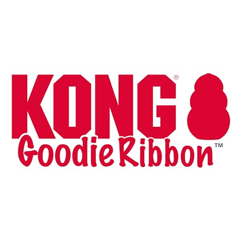 KONG Goodie Ribbon - Stuffable Natural Rubber Dog Toy - with Four Fillable Goodie Grippers for Enrichment Play - Bone-Shaped Chew Toy - for Small Dogs - size: Small (Pack of 1)