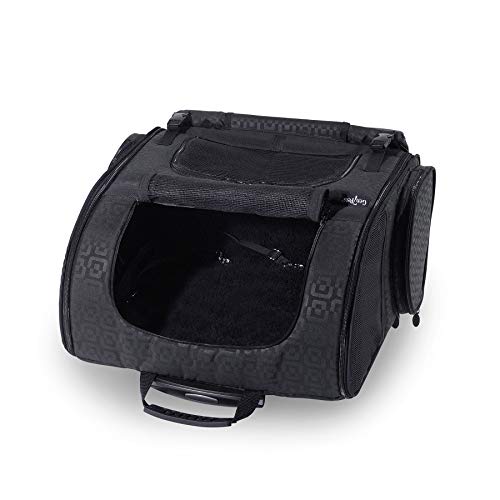 Gen7Pets Dog Carrier - Medium Black Roller Bag Pet Carrier - color: Black, size: 16.5"L x 10.5"W x 19.0"H