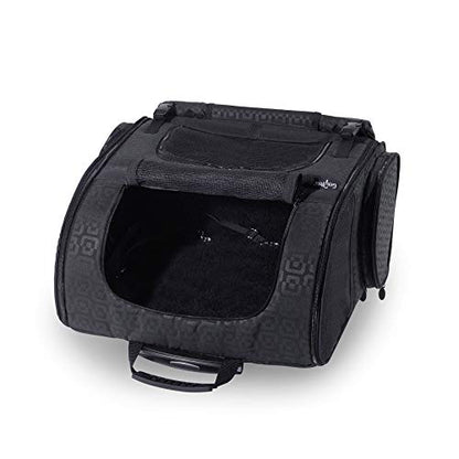 Gen7Pets Dog Carrier - Medium Black Roller Bag Pet Carrier - color: Black, size: 16.5"L x 10.5"W x 19.0"H