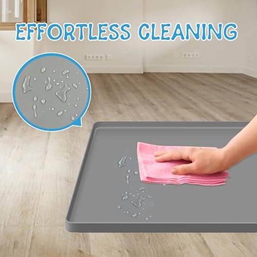 19pcs Puppy Pee Pad Tray Holder Set for Dogs, Non-Slip Silicone Dog Pee Pad Holder for 23.6" X 23.6" Training Pads, High Edge Easy Cleaning Pee Pad Tray with 8 Holder Clamps and 10pcs Puppy Potty Pad