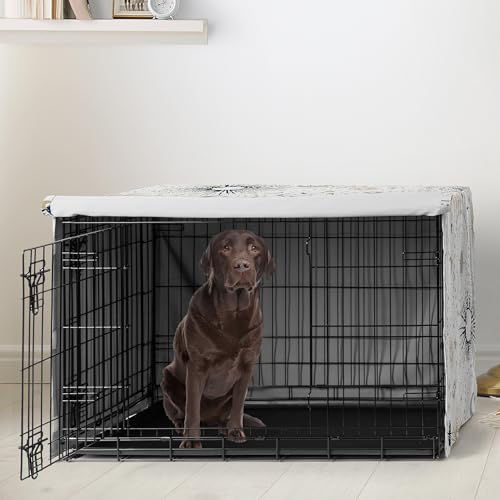 Sweet Jojo Designs 42in. Medium/Large Dog Crate Cover (Boho Star and Moon) Pet Cage, Kennel Covers (Shabby Chic, Bohemian, Celestial, Sky, Stars & Moons, Starburst, Cosmic, Navy Blue & Gold, Grey) - color: Blue Celestial, size: 42.0"L x 28.5"W x 30.0"H