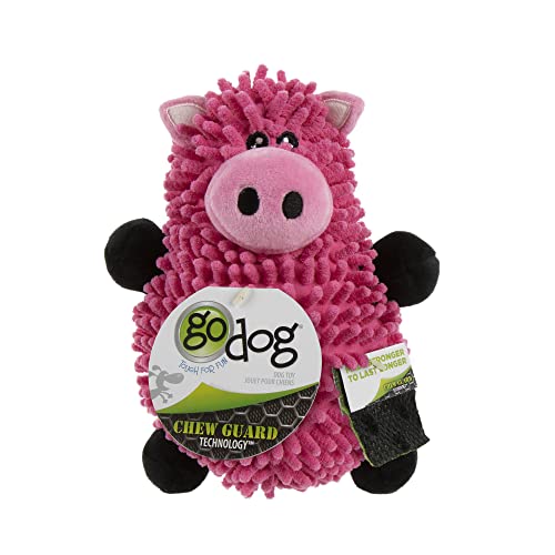goDog Mopz Pig Squeaky Plush Dog Toy, Chew Guard Technology - Pink, Large - color: Pig Pink, size: Large