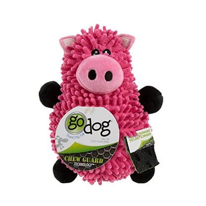 goDog Mopz Pig Squeaky Plush Dog Toy, Chew Guard Technology - Pink, Large - color: Pig Pink, size: Large