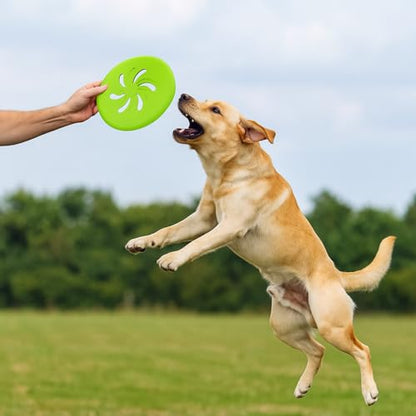 Dog Flying Disc Large EVA Material Pet Toy Outdoor Fetch Training Disc Durable Bite Resistant Safe on Teeth Lightweight Floating Interactive Disc (Green) - color: Green