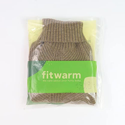 Fitwarm Thermal Knitted Dog Sweater Doggy Winter Coat Pet Clothes Doggie Turtleneck Jacket Puppy Outfits Cat Sweatsuit Sage Green XS - color: Sage Green, size: X-Small