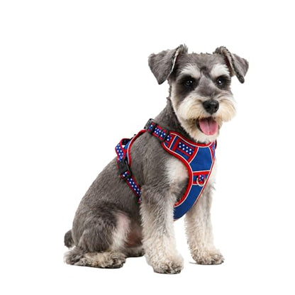 Small Dog Harness No Pull, Puppy Harness with 3 Quick Snap Buckles, Escape Proof Easy Walk Vest for Pug, Mini Schnauzer, Lightweight Tactical Pet Doggy Gear with Handle (S Size) - size: Small