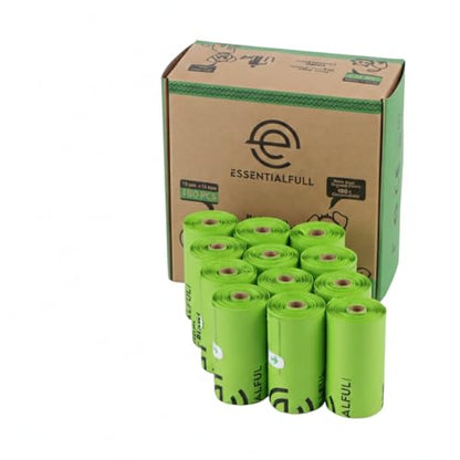 Biodegradable Cat & Dog Bags, Certified Compostable Poop Bags with Handles, 180 Count Refill Rolls, Plant Based and Leak Proof