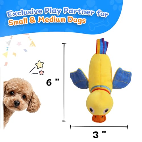 lilfrd Duck Dog Toy, Crinkle Squeaky Plush Interactive Chew Toy for Dogs | Lets pups fill quiet days with fun sound play. Ideal daily toy for small, medium and large dogs. - style: Duck