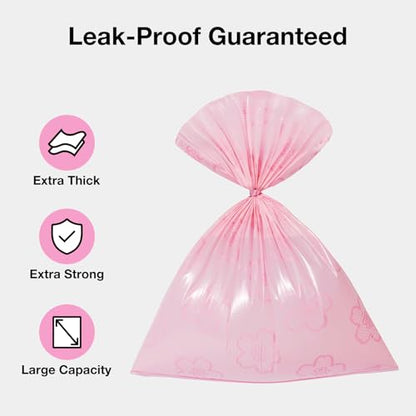VETRESKA Cherry Blossom Scented Dog Poop Bags, Leak Proof, Extra Thick and Large Pet Waste Bags for Dog Walking and Cat Litter, 20 Refill Rolls, 300 Bags, Pink - size: 1 Count (Pack of 300), style: Cherry Blossom