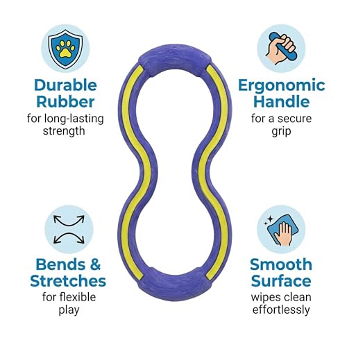 Outward Hound FlyFetch Tug Dog Toy, Durable Rubber, Fetch & Tug-o-War, All Breeds, 10.9" - color: Tug Purple