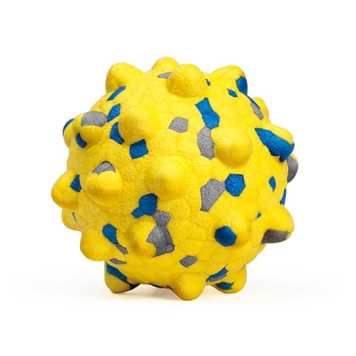 Moonorange 2.36'' Dog Balls for Dogs Aggressive Chewers Indestructible Tennis Durable Bouncy Interactive Dog Toy Balls for Fetch Game Floating Training(Yellow Medium) - color: Yellow-Medium