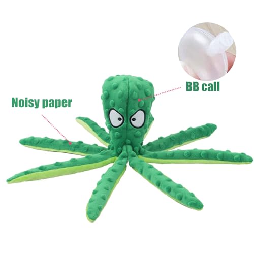 Octopus Dog Toy, Stuffing Free Octopus Dog Toy, Squeaky & Crinkle Plush for Aggressive Chewers Dogs, for Interactive Play, Teething & Anxiety Relief (Purple) - color: purple