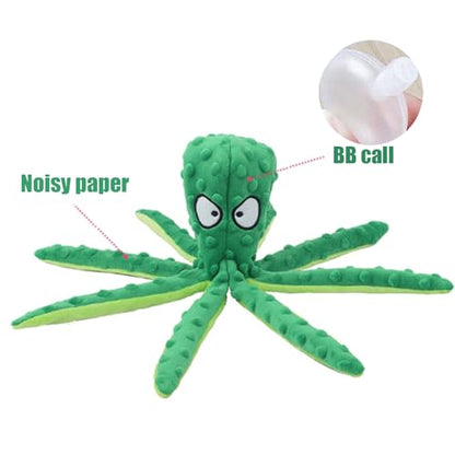 Octopus Dog Toy, Stuffing Free Octopus Dog Toy, Squeaky & Crinkle Plush for Aggressive Chewers Dogs, for Interactive Play, Teething & Anxiety Relief (2PCSC) - color: 2PCSC