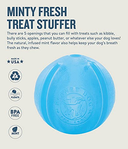 Outward Hound Guru Treat-Dispensing Puzzle Ball Dog Toy, Blue - color: Blue