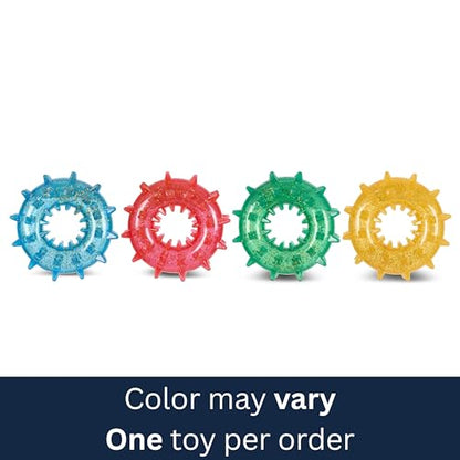 American Kennel Club AKC Spiked Glitter Dog Toys – Squeaky TPR Ball & Ring for Dental Health, Vanilla Scented with Erratic Bounce – Durable Textured Chew Toys for Dogs