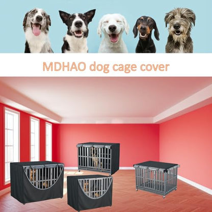 Dog Crate Cover 48 Inch - Heavy-Duty 900D Oxford Waterproof Dog Kennel Cover with Fleece Lining, Zipper, and Clear Window (Black, Fits 48.5“ L x 31.5” W x 36.5" H Crates) - color: Black（with fleece lining）, size: 48.5"L x 31.5"W x 36.5"H
