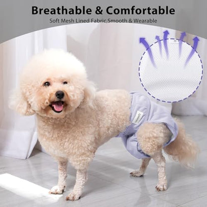 Vecomfy Reusable Female Dog Diapers for Medium Dogs,(4 Pack) Easy Absorbent Large Doggie Diapers for Peeing,in Heat,Dog Period Panties,L - size: Large(Pack of 4)