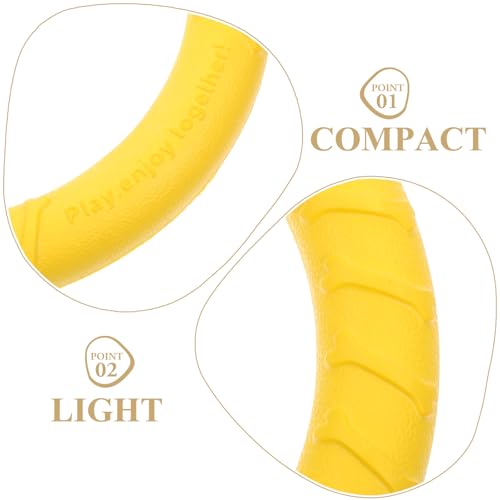 PRETYZOOM Large Yellow Dog Chew Ring, Sturdy Eva Solid Interactive Chew for Medium to Large Dogs, Puppy Teething for Aggressive Chewers and Training Play