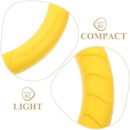 PRETYZOOM Large Yellow Dog Chew Ring, Sturdy Eva Solid Interactive Chew for Medium to Large Dogs, Puppy Teething for Aggressive Chewers and Training Play