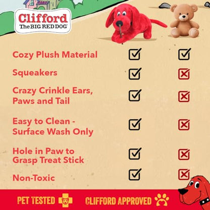 Clifford® Snuggle Buddy Medium Size Plush Dog Toy | Cozy Dog Stuffed Animals Play Toy for Medium to Large Dogs | Comfort, Squeakers, Crinkle, Interactive Bonding