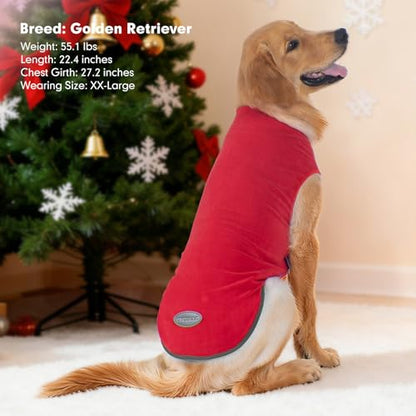 cyeollo 2 Pack Small Dog Sweater Soft Sweatshirt Warm Fleece with Reflective Stripe Pullover Jacket Pet Puppy Female Dog Clothes in Cold Weather Sweaters for Small Dogs, Red & Fuschia S - color: Red & Fuschia, size: Small