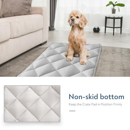 Magik & Kover Dog Crate Pad 2 Pack (30" x 19"), Soft Dog Crate Mat with Anti-Slip Bottom, Machine Washable Kennel Pad, Fits 30 Inch, Grey - size: 30 x 19 Inch