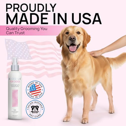 BioSilk for Dogs Silk Therapy Detangling and Shine Protecting Spray, pH Balanced Leave-in Mist with Silk and Vitamins for Dematting, Paraben-Free, All Coats and Breeds, 8 Fl Oz - 2 Pack - size: 8 Fl Oz (Pack of 2)