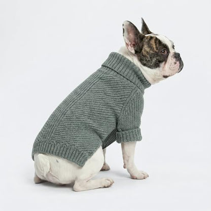 Fitwarm Dog Turtleneck Sweater, Thermal Knitted Pet Coat, Dog Winter Clothes for Small Dogs, Cat Apparel, Heather Grey, XSmall - color: Heather Grey, size: X-Small