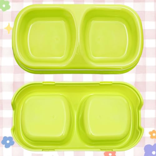 12 Pieces Plastic Double Cat Bowls, Dog Food Water Bowl Set, Puppy Feeding Dish Pet Feeder Bowls Bulk for Kennel Cattery Small Medium Size Pet Supplies, Dishwasher Safe