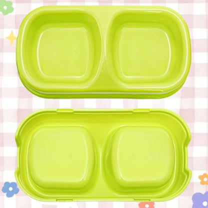 12 Pieces Plastic Double Cat Bowls, Dog Food Water Bowl Set, Puppy Feeding Dish Pet Feeder Bowls Bulk for Kennel Cattery Small Medium Size Pet Supplies, Dishwasher Safe